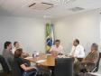 A Diretora Geral da Casa Civil, Jussara Gusso, o Diretor de Desenvolvimento, Henrique Salatino Miorelli, o gerente de Desenvolvimento da Celepar Márcio Luiz Hein, o Diretor Administrativo da Imprensa Oficial, Geraldo Serathiuk, o secretário de Assuntos Estratégicos e diretor-presidente da Celepar, Nizan Pereira e o secretário chefe da Casa Civil, Rafael Iatauro (E/D)