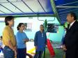 A partir da esquerda, o presidente da Fundação CELEPAR, Newton Issao Hiromori, a Leonice Rochinski, a Claudia Regina Moro Boncewicz e o diretor-presidente da CELEPAR e secretário de Assuntos Estratégicos, Nizan Pereira, visitando a Creche da Fundação CELEPAR