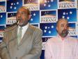O diretor-presidente da CELEPAR e
secretário de Assuntos Estratégicos,
Nizan Pereira (a esquerda) e o
secretário de Meio Ambiente e Recursos
Hídricos, Rasca Rodrigues, na
Escola de Governo, no dia 11 de
dezembro de 2007