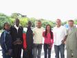 Os atletas homenageados pelo
Governo do Paraná que participam da
Corrida de São Silvestre, a partir
da esq. Eunice Kirwa, Joshua Kemei,
Joseph Ngetich, Claudenir da Silva
Cardoso, Josiane da Silva Cardoso,
José Carlos Silva de Abreu (SEAE)e
o prefeito de Nova Santa Bárbara,
Júlio Aparecido Bittencourt, na
Escola de Governo, 01 de abril de
2008