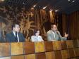 O secretário de Assuntos Estratégicos e diretor-presidente da CELEPAR, Nizan Pereira, o Deputado Pastor Edson Praczyk, e demais autoridades na audiência pública sobre o lixo tecnológico, no Plenário da Assembléia Legislativa