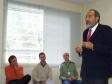 O diretor-presidente da CELEPAR e 
secretário de Assuntos 
Estratégicos, Nizan Pereira e o 
gerente de Recursos Humanos, Adenis 
Santo Tortato, da Divisão de 
Contratos com os Clientes, Bruno 
Cavalcanti Simões e o gerente de 
Serviços Operacionais, Altamir Brun
