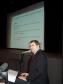 O Chefe de Gabinete do Governador, 
Vanderlei Iensen, durante sua 
apresentação sobre o Programa de Telecomunicações, na Escola de 
Governo, dia 19 de agosto de 2008