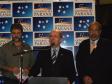 O secretário da Educação, Mauricio Requião, o secretário da Educação de Santa Catarina, Paulo Roberto Bauer e o diretor-presidente da CELEPAR e secretário de Assuntos Estratégicos, Nizan Pereira (a partir da esq.), falam sobre o convênio que trata da cessão dos códigos fontes do portal educacional Dia-a-dia Educação e do Sistema Estadual de Registro Escolar (Sere), na Escola de Governo, no dia 27 de novembro de 2007 