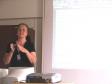 Elaine Kawa, analista da Celepar,
durante apresentação da solução que
atenderá o Programa Nacional de
Assistência Farmacêutica.