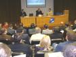 O diretor-presidente da Celepar e 
secretário de Assuntos Estratégicos, 
Nizan Pereira, o diretor de serviços IP
e multimídia, Claúdio Crossetti Dutra 
e o público prestigiando o evento