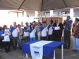 O diretor-presidente da Celepar e
secretário de Assuntos Estratégicos,
Nizan Pereira, o prefeito de Campo
Magro, Rilton Boza, o presidente da
Cohapar, Rafael Greca e a equipe dos
Telecentros Paranavegar da Celepar,, na inauguração 
do Telecentro em Campo Magro