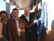 A partir da esq. o prefeito de Campo
Magro, Rilton Boza, o presidente da
Cohapar, Rafael Greca e o
diretor-presidente da Celepar e
secretário de Assuntos Estratégicos,
Nizan Pereira, no momento da
inauguração do Telecentro em Campo
Magro