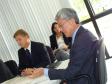 A esq. o diretor-presidente da Celepar, Jacson Carvalho Leite e o secretário de planejamento  e coordenação geral, Cássio Taniguchi em reunião do COSIT - Data: 04/05/2011