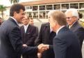 O Governador do Paraná, Beto Richa cumprimenta o diretor presidente da Celepar, Jacson Carvaho Leite na cerimônia no quartel do Comando Geral, em Curitiba - Data: 16/05/2011
