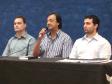 Os analistas Rafael Benvenutti, Marco Aurélio Cordeiro e Danillo Bazello apresentaram as principais funcionalidade do sistema de acompanhamento de projetos estratégicos