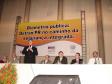 Na abertura do lançamento do 
sistema de biometria que será 
utilizado nos Centros de 
Formação de Condutores de todo o 
Paraná, as autoridades presentes, a 
partir da esq