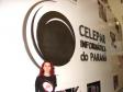 Apresentação de dança de salão  na Celepar, da 
Casa de Dança, na foto a Tatiana Asinelli