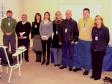 A partir da esq. da CELEPAR, 
Ezequiel Jonacir Mazza, Wilson de 
Freitas, responsável pelo sistema 
do SEAP/DETO, Maria Jose Resmer, 
Ana Paula Streit, Isis de Fatima 
Biscaia, Jarbas Pessoa de Oliveira 
(diretor administrativo 
financeiro), Geraldo Demario e 
Sodreia Elizangela dos Santos da 
Silva, na apresentação para os 
funcionários da CELEPAR do Sistema de
Central de Viagens 
