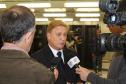 O presidente Jacson Carvalho Leite, conversa com a imprensa sobre a operação do moving