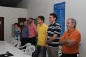 Formação da mesa na cerimônia de entrega de certificados. Representando a Celepar: Dircélia Maria Alessi, Cleverson Rafael Fiorelli e Agnaldo Coelho Jorge. Secretário municipal de Turismo e Cultura, José Leonardo Mendes, deputado estadual Alceu Maron, o presidente da Associação Amantanal, Jahyr Tonetti.