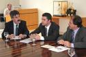 José Antonio de Castro, Presidente da Celepar, Joel Benin, Assessor Especial do Ministro do Esporte e Algaci Tulio, Secretário Especial da Copa no Paraná