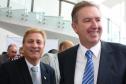 O presidente da Celepar, Jacson Carvalho Leite e o prefeito de Curitiba, Luciano Ducci na cerimônia de reabertura do Palácio Iguaçu