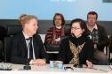 O presidente da Celepar, Jacson Carvalho Leite e a secretária da Educação, Ana Seres, durante reunião no CIIE para tratar do uso de soluções de tecnologia da informação e comunicação na gestão educacional