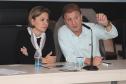 A presidente do Provopar, Carlise Kwiatkowski, com o presidente da Celepar, Jacson Carvalho Leite