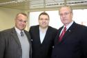 Vice-governador Orlando Pessuti, Presidente da Celepar Vanderlei Iensen e o Superintendente do Porto de Paranaguá Daniel Lúcio Oliveira de Souza