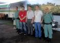 Da esquerda para direita - cabo Edson, Luiz Eduardo de Santana e Oliveira, Rodolfo Zanardi Loiola, Fernando Suzarte Schiavon (NR Celepar - Maringá) e o soldado Rywerson. 