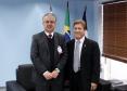 Secretário Jorge Sebastião de Bem e o presidente Jacson Carvalho Leite em reunião na Celepar