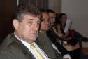 Os dietores da Celepar, José Juracy Macedo e Danilo Scalet na reunião no Palácio Iguaçu