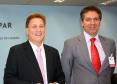 O presidente Jacson Carvalho Leite recebe a visita do secretário de Controle Interno, Carlos Eduardo de Moura para tratar de assuntos relacionados à gestão de projetos no governo do Estado