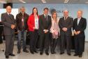 Reunião do Conselho de Administração da Celepar: Lucio Alberto Hansel, Vanderlei Norberto Rebelo, Tânia Volkmann, Luiz Sebastiani, Clecy Amadori, Paulo Henrique Carrano Santos e Jacson Carvalho Leite