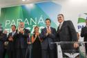 Governador Beto Richa, da posse ao novo Presidente da Cohapar, Abelardo Lupion, acompanhado pelos, Secretário da Casa Civil, Eduardo Sciarra, Secretário da Agricultura e Abastecimento, Norberto Ortigara, Secretária do Trabalho e Desenvolvimento Social, Fernanda Richa, Secretário de Planejamento, Silvio Barros, Presidente da Sanepar, Mounir Chaowiche, Presidente da Fomento, Juracy Barbosa Sobrinho e demais autoridades.Curitiba, 05/02/2015Foto: Pedro Ribas / ANPr