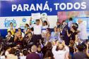 Governador Beto Richa durante lançamento do programa Escola Conectada, para ampliar o uso de recursos tecnológicos nos colégios da rede pública estadual, e assinatura de convênios com Apaes para destinar recursos para melhoria na infraestrutura das instituições.Curitiba, 28/02/2018.Foto: Arnaldo Alves/ANPr