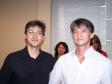 O funcionário da CELEPAR, Roberto Mucke, comemorando seus 20 anos de serviços prestados para a empresa, os nossos agradecimentos, ao seu lado o presidente da FUNCEL, Newton Issao Hiromori