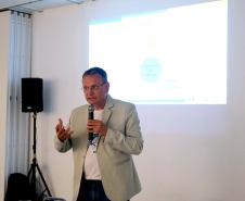 O diretor de Tecnologia de Informação e Comunicação da Celepar, Danilo Scalet, durante a palestra sobre Engenharia de Software
