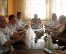 A equipe da Celepar foi recebida no 2º Batalhão de Polícia Militar pelo tenente-coronel Airton Sérgio Diniz 