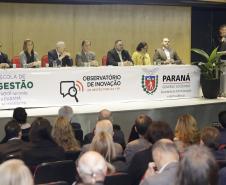 Secretaria Fernanda Richa, participa do lançamento da Escola de Gestão do Paraná e do Observatório de Inovação em Gestão Pública no Paraná. Fotos: Rogério Machado / SECS