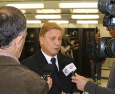 O presidente Jacson Carvalho Leite, conversa com a imprensa sobre a operação do moving