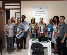 Alunos e instrutor do curso no Espaço Cidadão em Campina Grande do Sul
