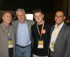 Presidente da Celepar, Jacson Carvalho Leite, diretor-geral da Itaiupu Binacional, Jorge Samek, prefeito de Ipiranga,Roger Selski e o diretor jurídico da Celepar, Luiz Carlos Nunes, na abertura da Latinoware 2013
