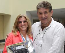 Irenice Mattos de Lima homenageada pelos seus 35 anos de serviços prestados na Celepar. 
