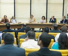 A secretária da Justiça, Cidadania e Direitos Humanos, e presidente do Consej, Maria Tereza Uille Gomes, participa da reunião do Conselho Nacional de Secretários da Justiça, Cidadania, Direitos Humanos e Administração Penitenciária (Consej), na sede da Procuradoria Geral da República (PGR)  