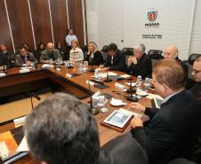O governador Beto Richa durante reunião com secretariado.  Curitiba/Pr, 22.06.2016