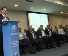 Ministro das cidades Gilberto Kassab durante abertura do Seminário Internacional de Governança Metropolitana COMEC no Auditório da Celepar, com a presença do ministro das Cidades, Gilberto Kassab. - Curitiba/Pr - 19.10.15 - Foto Jonas Oliveira/AEMPr
