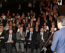 Governador Beto Richa na reunião com todo o secretariado estadual, dirigentes de autarquias e chefes de gabinetes, no Museu Oscar Niemeyer