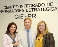 Leticia Raimundo, diretora geral da SEDS, Jacson Carvalho Leite, presidente da Celepar e Magali Breda, assessora para gestão da informação da SEDS