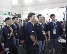 No estande da Celepar estão sendo apresentadas soluções em software livre desenvolvidas ao governo do Estado
