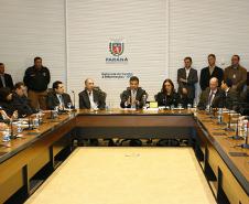Governador Beto Richa junto com a secretária estadual da Justiça, Cidadania e Direitos Humanos, Maria Tereza Uille Gomes, lança a Central de Transparência Carcerária e a Central Estadual de Informações de Flagrantes. Curitiba, 02/06/2014. Foto: Arnaldo Alves/ANPr