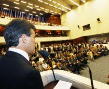 Governador Beto Richa discursa na abertura dos trabalhos na Assembleia Legislativa