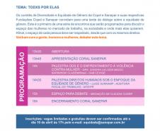 Os comitês de diversidade de gênero da Copel e da Sanepar, em parceria com a Celepar, promovem nesta quarta-feira (12), em Curitiba, uma tarde de diálogo sobre a equidade de gênero. Primeiro de uma série, o Fórum Gêneros Diferentes, Direitos Iguais é uma ação inédita que une as três organizações na promoção do debate sobre o espaço das mulheres no mercado de trabalho e na sociedade.Curitiba, 11/04/2017.Foto: Divulgação