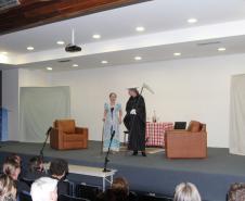 Teatro SIPAT 2013 "Três Malas, Um Destino". Tania Wolkmann, Solange Hidalgo, Gil Priandi e Pedro Colodi